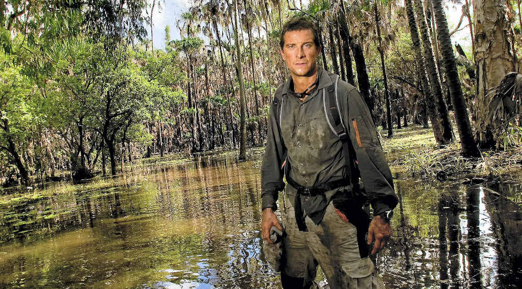 ADVENTURER: Bear Grylls filming in crocodile-infested waters at Mount Borradaile, Arnhemland, Northern Territory, in May last year. ADVENTURER: Bear Grylls filming in crocodile-infested waters at Mount Borradaile, Arnhemland, Northern Territory, in May last year.